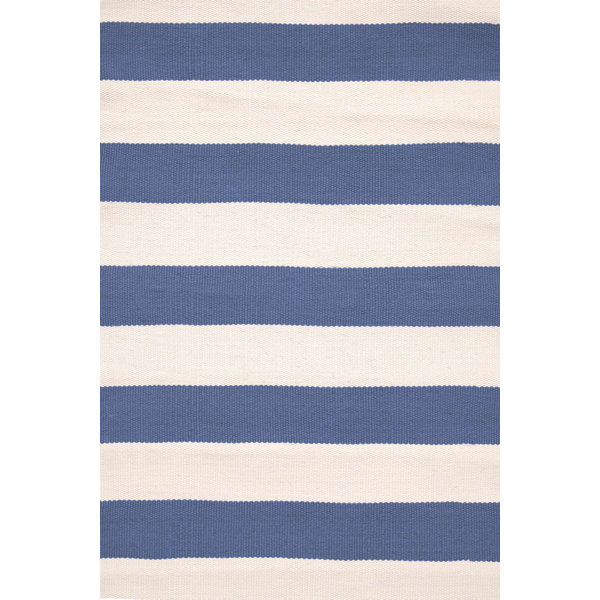 Dash and Albert Rugs Striped Handmade Denim/Ivory Area Rug & Reviews